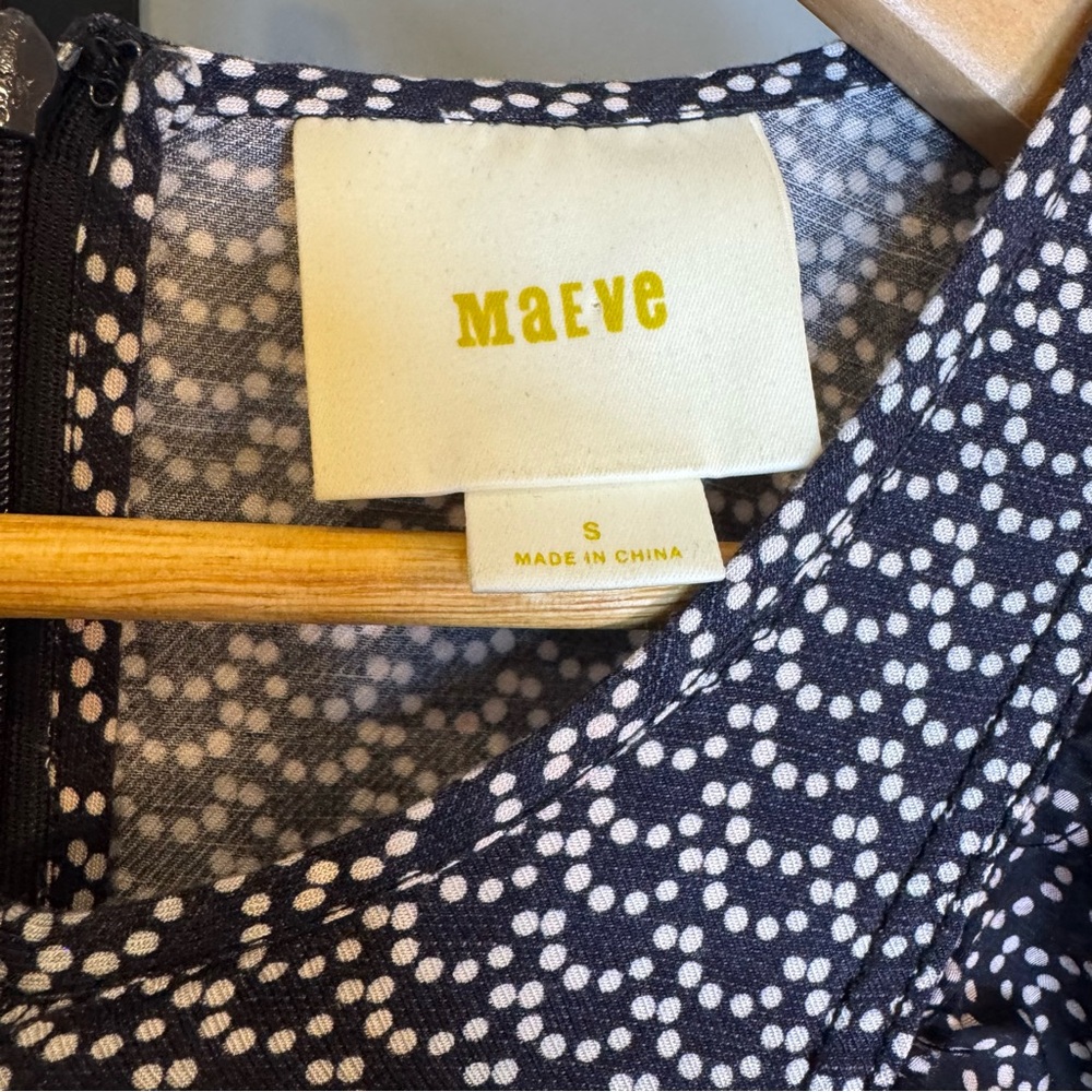 Anthropologie Maeve Nilaya Dress Dark Blue White With Pockets Size‎ S - Picture 4 of 8